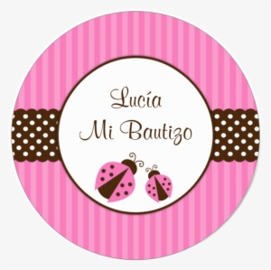 Etiquetas Redondas Mi Bautizo Pictures To Pin On Pinterest - Baby Shower Pink Ladybug Theme