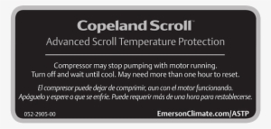 Advanced Scroll Temperature Protection - Advanced Scroll Temperature Protection Label