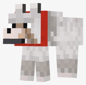 Minecraft Wolf With Blue Collar