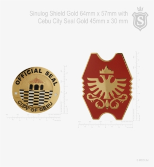 Sinulog Shield Gold 64 Mm With Cebu City Gold Seal - Seal Of Cebu City