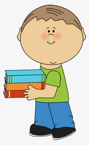 Little Boy Carrying School Books Clip Art - Boy With Football Clipart