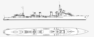 Recognition Drawing Of A French 2400-tonne Class Destroyer - Light Cruiser