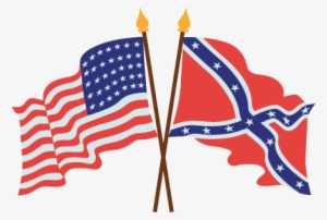 Clip Art Freeuse Download Civil War At Getdrawings - Crossed American And Confederate Flags