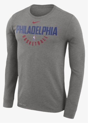 Philadelphia 76ers Men's Practice Long Sleeve Tee By - Detroit Nba Nike Practice Performance T Shirts