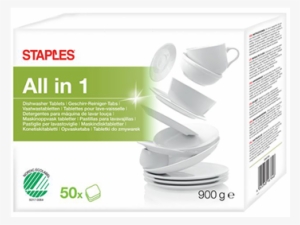 All In One Dishwasher Tablets 18gx50 Waterdisolvable - Staples All-in-one Dishwasher Tablets, Dissolvable,