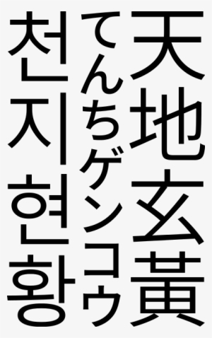A Passage From The Thousand Character Classic In Sans-serif - Serif Hangul