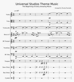 Universal Studios Theme Music Sheet Music Composed - Singing