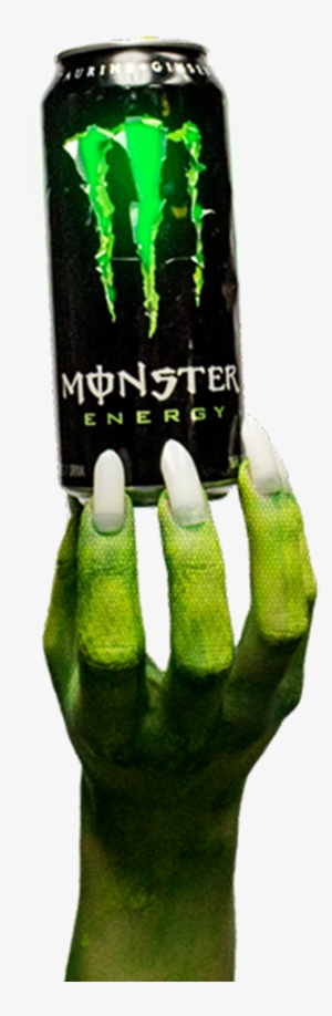 Image Of Monster Arm Holding A Can Of Monster Energy
