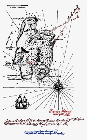 Vector Transparent Island Pirate Big Image Png - Map Of Treasure Island Robert Louis Stevenson