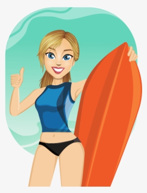 Girl Surfing Png Background Image - Surfer Girl Clip Art