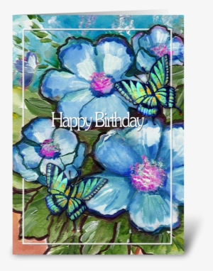 Birthday Flowers And Butterflies Greeting Card - Greeting Card