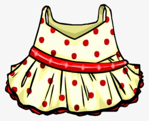 Red Polka Dot Dress Icon - Club Penguin