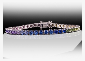 Rainbow Sapphires 18k White Gold Bracelet - Bracelet