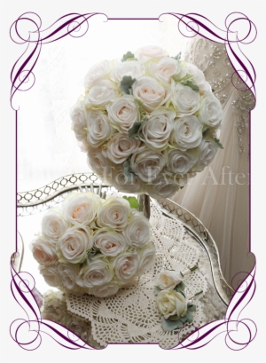 Ivory And Blush Silk Artificial Roses In A Class Romantic - Melbourne