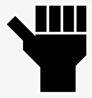 Black And White Logo Hand Symbol - Clip Art