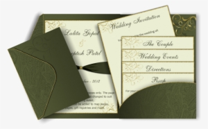 An Email Marriage Invitation Using Our Unique Pocket - Dark Green Wedding Invites