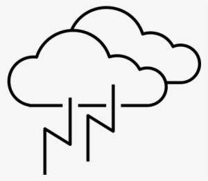 Lightning Clouds Vector - Snowing Line Drawing
