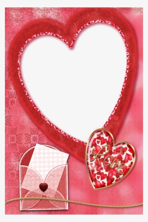 Red Rose Clip Art Frame - Heart Shape Frames Png