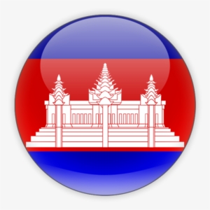 Crystal Glossy Round Graphics Flag Of Cambodia - Cambodia Flag Icon Png