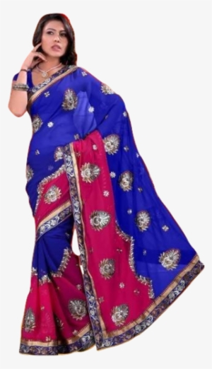 Om Sai Blue Women's Beautiful Saree - Sari