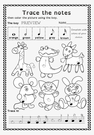 Funny Worksheets To Trace Basic Music Symbols For Younger - Trace Music Clef Worksheet