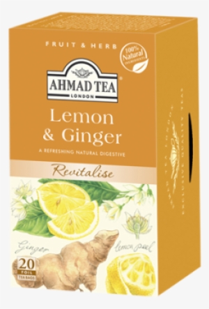 Lemon & Ginger 20ct Box - Ahmad Tea Lemon Ginger