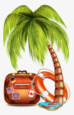 Vector Beach Coconut Tree - Beach Clipart Png