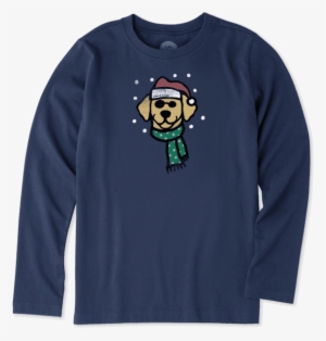 Boys Holiday Dog Boys Long Sleeve Crusher Tee - Sweatshirt