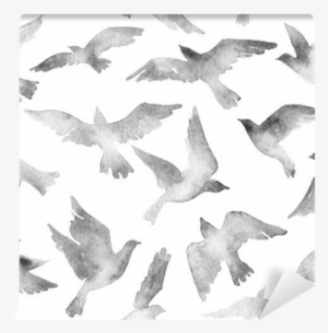 Abstract Flying Bird Set With Watercolor Texture Isolated - Aquarel Vliegende Vogel