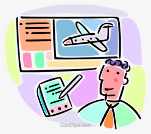 Man Booking Flight Reservations Royalty Free Vector