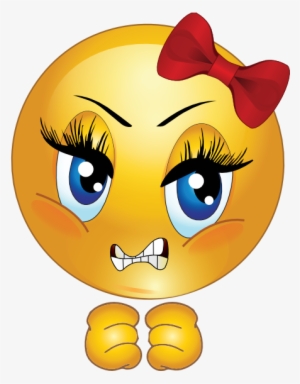 Clipart Angry Girl Smiley Emoticon 5670 - Angry Face Girl Emoji