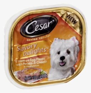 Cesar Canine Cuisine Savory Delights Ham And Egg Flavor - Cesar Canine Cuisine Dog Food, Chicken & Beef In