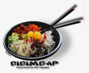 A Mixture Of Rice, Meats, Vegetables, Mushrooms And - Bibimbap