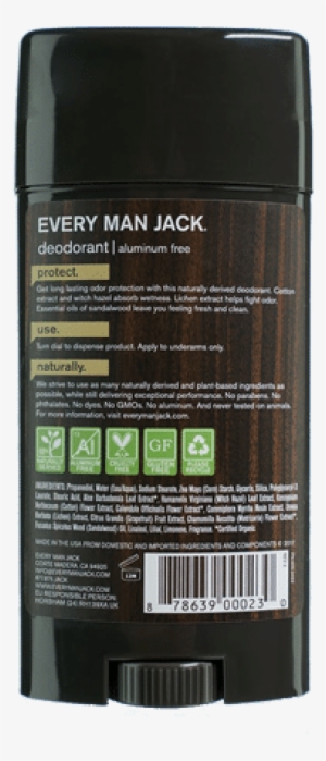Aluminum Free Deodorant - Every Man Jack Deodorant, Signature Mint, 3 Oz