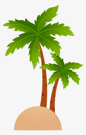 Tropical Islands Resort Cartoon Clip Art - Clipart Leaf Coconut Tree