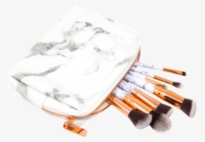 Zoe Ayla 7 Piece Marble Effect Make Up Brush Set With - Shop4 - Ipad 9.7 (2017) Hoes - Book Cover Marmer Wit