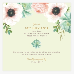 Invitation Mariage Personnalise Fleurs Pink Mint Bouquet - Personalised Botanical Wedding Invitation