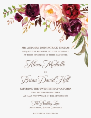 Autumn Wedding Invitations With The Combination Of - Wine Wedding Label