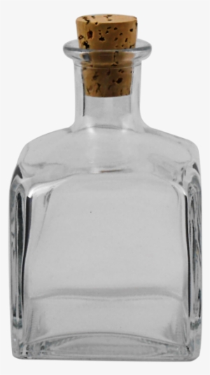 Square Bottle Cork Top 7 Oz - Bottle With Cork Png
