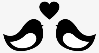 Lovebird Heart Download Drawing - Love Bird Clipart Black And White