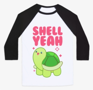 Shell Yeah Cute Turtle Baseball Tee - T Shirt Porco Rosso