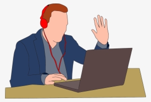 Person Waving At Webcam - Distance Education