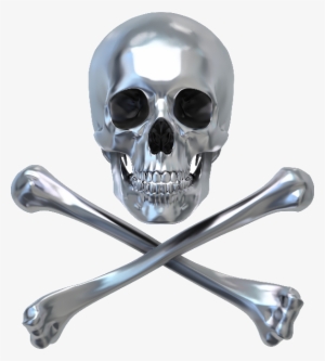 Skull Crossbones - 3d Render Of Metallic Skull