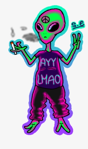 Ary Ma0 Clip Art Pink Fictional Character Purple Cartoon - Ayy Lmao Alien Png