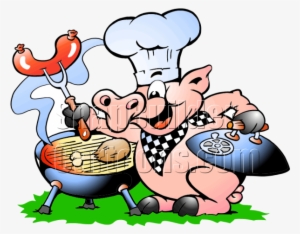 Cartoon Pig Cooking