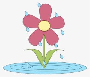 Petal Clipart Rain - Flower In The Rain Clipart