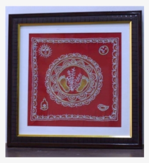 Shri Laxmiji Paduka In Aipan Craft Embroidery Aipan - Embroidery
