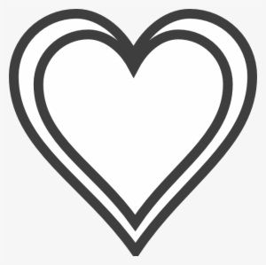 Black Heart Outline Png - Double Heart Outline Clipart