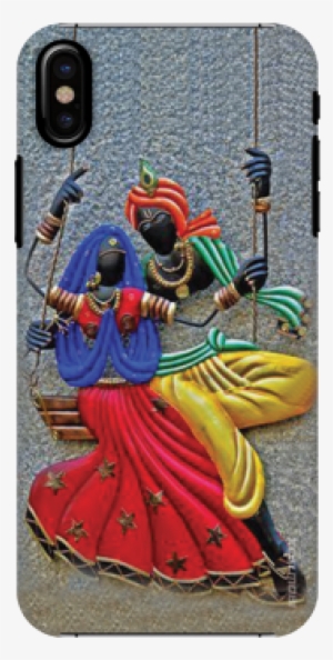 Radha Krishna Slim Back Cover For Apple Iphone X - Radha Krishna Pot Painting