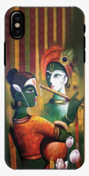 Krishna Art Slim Back Cover For Apple Iphone X - Indian Dance Sensual Paintings